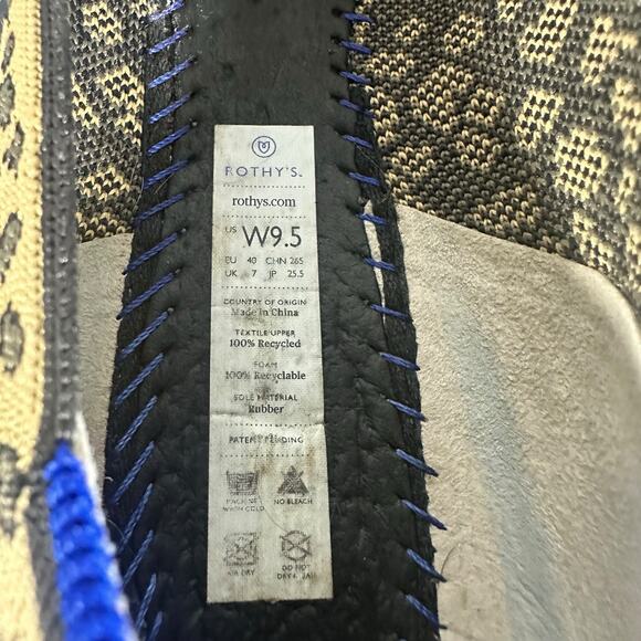 Rothy’s Size 9.5 Leopard Print Almond Toe Flats Washable Eco-Friendly - Picture 8 of 9